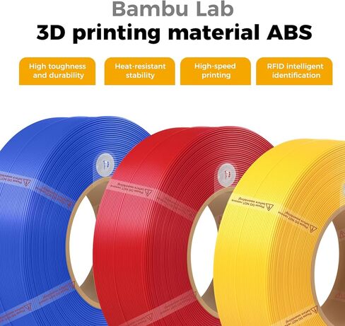 3DTOOLS الخيزران الأصلي 1.75 مم ABS إعادة ملء خيوط جيدة للحرارة والتجمد مقاومة صديقة للبيئة مع RFID لـ Bambu Lab X1، P1 P2S، H2D AMS 1 كجم +/- 0.03 مم (بدون بكرة) (أحمر 40200) in Kuwait