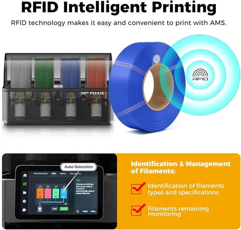3DTOOLS الخيزران الأصلي 1.75 مم ABS إعادة ملء خيوط جيدة للحرارة والتجمد مقاومة صديقة للبيئة مع RFID لـ Bambu Lab X1، P1 P2S، H2D AMS 1 كجم +/- 0.03 مم (بدون بكرة) (أحمر 40200) in Kuwait