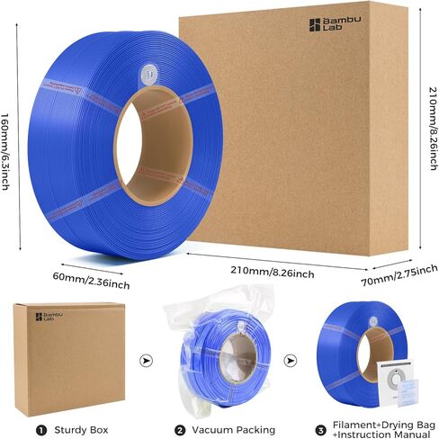 3DTOOLS الخيزران الأصلي 1.75 مم ABS إعادة ملء خيوط جيدة للحرارة والتجمد مقاومة صديقة للبيئة مع RFID لـ Bambu Lab X1، P1 P2S، H2D AMS 1 كجم +/- 0.03 مم (بدون بكرة) (أحمر 40200) in Kuwait