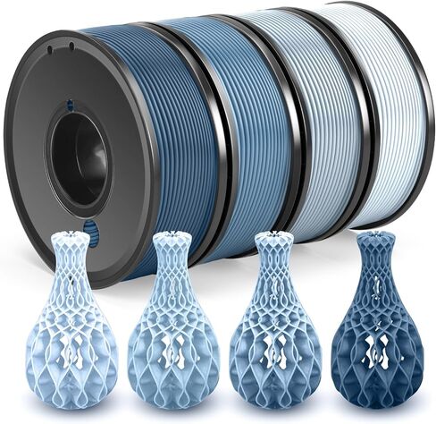 PLA Filament Bundle, 3D Printer Filament 1.75mm Bundle, High Toughness Clog-Free & Bubble-Free Extrusion, Dimensional Accuracy +/- 0.02mm,Print with Most 3D Printers,4PACK 1KG (4-Color Navy Blue) in Saudi Arabia