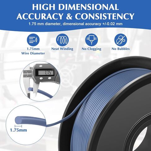 PLA Filament Bundle, 3D Printer Filament 1.75mm Bundle, High Toughness Clog-Free & Bubble-Free Extrusion, Dimensional Accuracy +/- 0.02mm,Print with Most 3D Printers,4PACK 1KG (4-Color Navy Blue) in Saudi Arabia