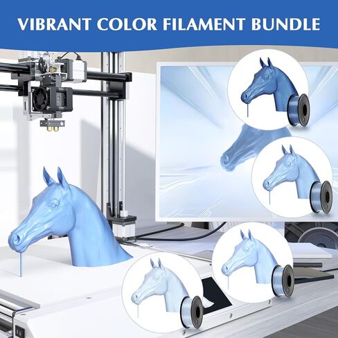 PLA Filament Bundle, 3D Printer Filament 1.75mm Bundle, High Toughness Clog-Free & Bubble-Free Extrusion, Dimensional Accuracy +/- 0.02mm,Print with Most 3D Printers,4PACK 1KG (4-Color Navy Blue) in Saudi Arabia