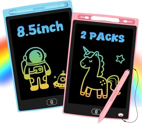 2 Pack LCD Writing Tablet for Kids, Erasable and Reusable Toddler Doodle Board in 8.5 inch, Ideal Educational Drawing Pad for Learning Toy for Ages 3-8 Gifts for Girls Boys in Saudi Arabia