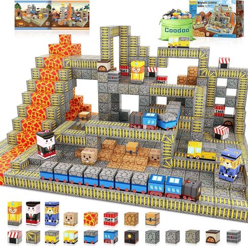الكتل المغناطيسية - بناء Mine Magnet World Magic Portal Forest Edition ، Magnet Building Builds Kids Toys Fan Ages 5-7 Toddler Toys Creative Sensory for 3+ Onger Boys Girls Kids Games Gifts in Kuwait