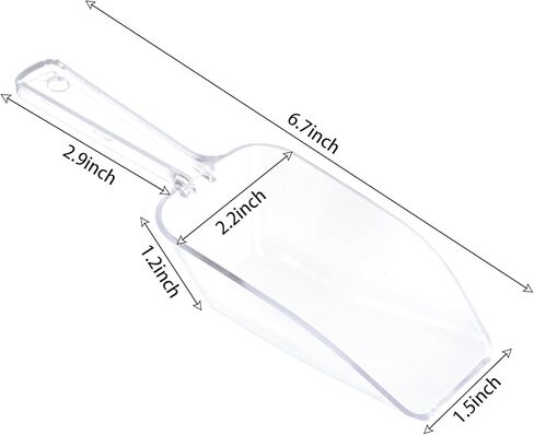 12Pcs Clear Plastic Ice Scoops Tongs Set, Small Tongs for Serving Food, Mini Candy Scoops for Candy Buffet Dry Goods Freezer Bin Canisters (Clear) in Saudi Arabia