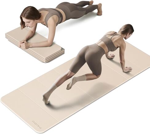 اللياقة البدنية قابلة للطي يوجا حصيرة | 2/5 "(10 مم) سميكة إضافية | SGS معتمدة غير قابلة للانزلاق TPE | 75x26" إضافية طويلة | متجر محمول وسهل | لليوغا ، بيلاتيس ، صالة الألعاب الرياضية المنزلية وتدريبات الجسم الكامل in Kuwait