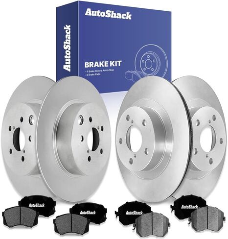AutoShack Brake Kit Replacement for Subaru Crosstrek Impreza 2013-2015 XV Crosstrek 2014-2018 Forester AWD Front Rear Drilled & Slotted E-Coated Disc Brake Rotors Ceramic Brakes Pads BRKPK439 in Saudi Arabia