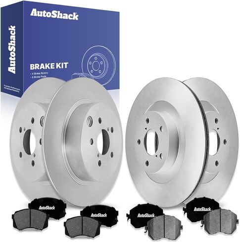 AutoShack Brake Kit Replacement for Subaru Crosstrek Impreza 2013-2015 XV Crosstrek 2014-2018 Forester AWD Front Rear Drilled & Slotted E-Coated Disc Brake Rotors Ceramic Brakes Pads BRKPK439 in Saudi Arabia