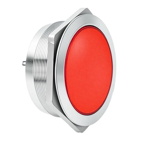 APIELE 56 مم/2.2 بوصة مفتاح ضغط معدني مؤقت برأس مسطح LED مضيء SPDT 1NO1NC من الفولاذ المقاوم للصدأ IP65 3A 250V AC/DC لآلة البيع وكشك التذاكر (أحمر، 56 مم) in Kuwait