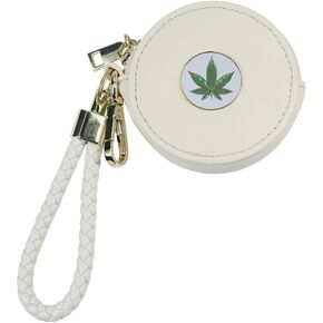 Beige PU Leather Coin Purse with Woven Strap, Metal Enamel Mark, Golden Clasp and Zipper Accessory, Small Change Pouch Wallet,Coin Organizer, Change Holder for Women（American Flag Charm) in Kuwait