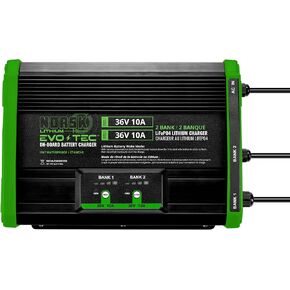 Norsk Lithium EVO-TEC™ 36V+36V 10A 2-Bank Lithium On-Board Charger | Marine Battery Charger for LiFePO4 Batteries | Wake Mode in Kuwait