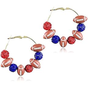 Baseball Earrings Sports Ball Shape Hoop Earrings Basketball Tennis Beaded Earrings for Women Team Sport Lover Jewelry Accessories Gifts in Kuwait