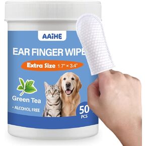 Dog ear wipes,Gently Remove Ear Wax & Dirt,Relieve Ear Itching Fresh Coconut Scent, All Natural Ingredients dog ear cleaning wipes - 50 Count in Saudi Arabia