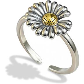 Flower Ring, Vintage Daisy Ring for Women, Adjustable April Birth Flower Ring Jewelry Gift in Kuwait