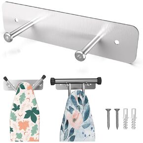 حامل لوح الكي ZHMY، حامل لوح الكي على الحائط على شكل Y أو T، خطاف لوح كي من الفولاذ المقاوم للصدأ لغرف الغسيل مع خطافات قابلة للتعديل in Kuwait