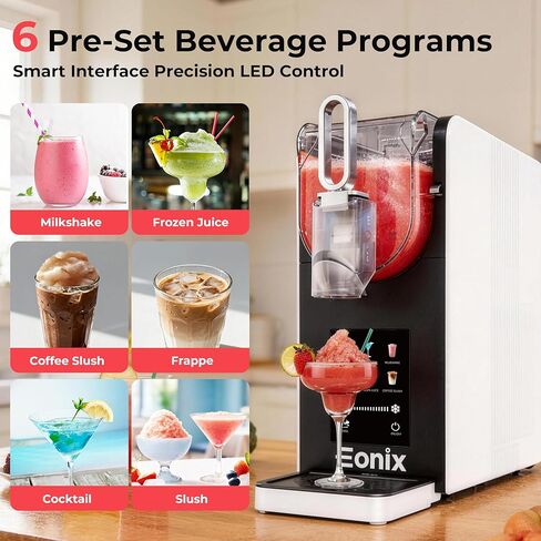 آلة سلاشي لا تحتاج إلى ثلج، آلة سلاشي 64 أونصة للمنزل مع وظيفة التنظيف التلقائي، صانع المشروبات المجمدة التجارية، 6 برامج محددة مسبقًا، شاشة LED، مارغريتا مجمدة، فرابيه، ميلك شيك ﻿ in Kuwait