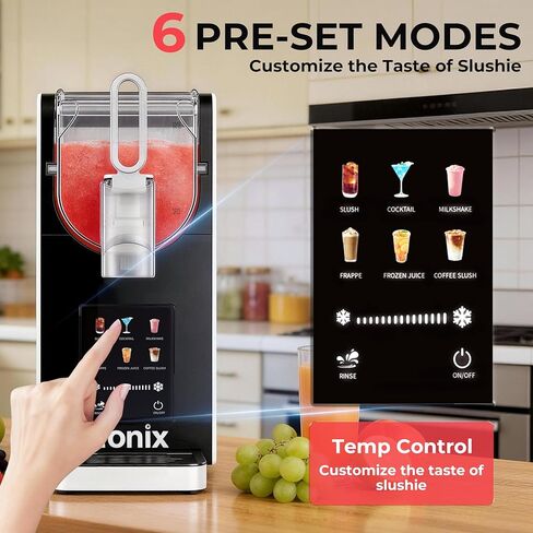 آلة سلاشي لا تحتاج إلى ثلج، آلة سلاشي 64 أونصة للمنزل مع وظيفة التنظيف التلقائي، صانع المشروبات المجمدة التجارية، 6 برامج محددة مسبقًا، شاشة LED، مارغريتا مجمدة، فرابيه، ميلك شيك ﻿ in Kuwait