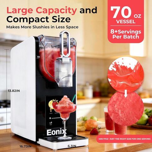 آلة سلاشي لا تحتاج إلى ثلج، آلة سلاشي 64 أونصة للمنزل مع وظيفة التنظيف التلقائي، صانع المشروبات المجمدة التجارية، 6 برامج محددة مسبقًا، شاشة LED، مارغريتا مجمدة، فرابيه، ميلك شيك ﻿ in Kuwait