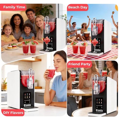 آلة سلاشي لا تحتاج إلى ثلج، آلة سلاشي 64 أونصة للمنزل مع وظيفة التنظيف التلقائي، صانع المشروبات المجمدة التجارية، 6 برامج محددة مسبقًا، شاشة LED، مارغريتا مجمدة، فرابيه، ميلك شيك ﻿ in Kuwait