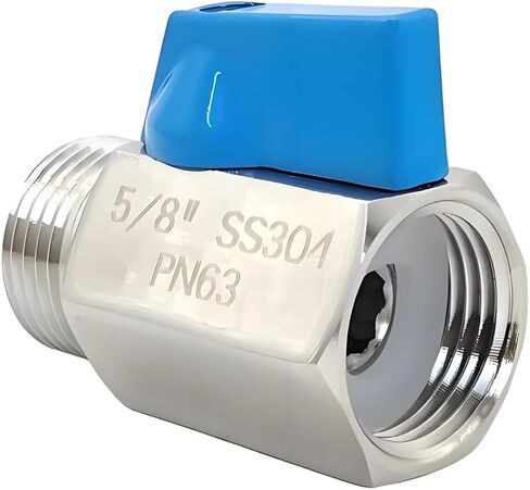 Stainless Steel BSPP Beer Line Shutoff Ball Valve, 5/8 Inch, G5/8 Male to Female Thread, 304 Grade (Blue Handle) in Saudi Arabia