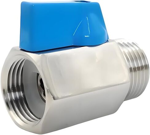 Stainless Steel BSPP Beer Line Shutoff Ball Valve, 5/8 Inch, G5/8 Male to Female Thread, 304 Grade (Blue Handle) in Saudi Arabia