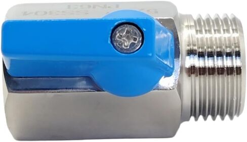 Stainless Steel BSPP Beer Line Shutoff Ball Valve, 5/8 Inch, G5/8 Male to Female Thread, 304 Grade (Blue Handle) in Saudi Arabia