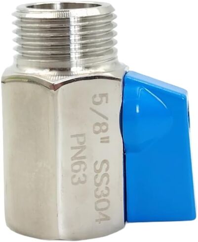 Stainless Steel BSPP Beer Line Shutoff Ball Valve, 5/8 Inch, G5/8 Male to Female Thread, 304 Grade (Blue Handle) in Saudi Arabia