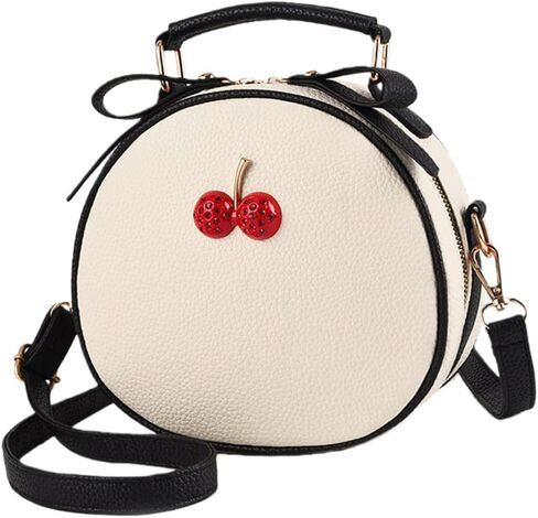 PU Leather Crossbody Bag Cute Shoulder Messenger Bag Cherry Print Purse with Adjustable Strap Handbags for Women in Kuwait