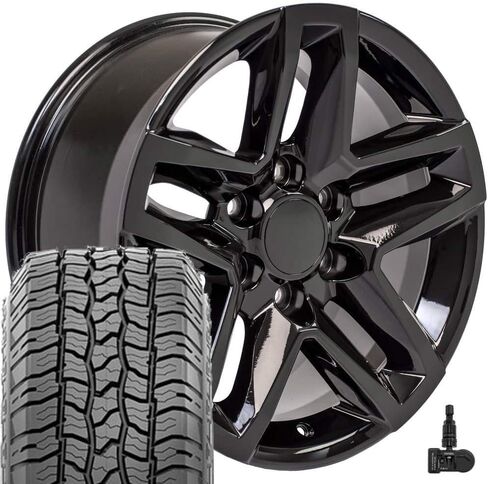 OE Wheels CV34B 18 بوصة حافة يناسب سيلفرادو 1500 درب بوس نمط 6x139.7 18x8.5 لمعان أسود - هولاندر 5911 (1) in Kuwait