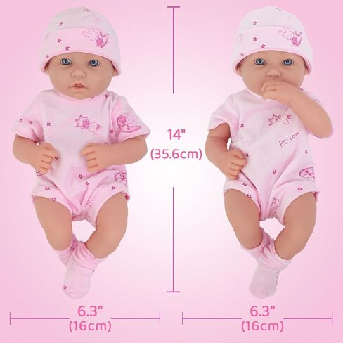 UNICORN ELEMENT 14 Inch Baby Doll with Accessories, Reborn 14 inch Baby Dolls Clothes Included Feeding Bottles, Diapers, Pacifier, Best Gift for Ages 3+ in Saudi Arabia