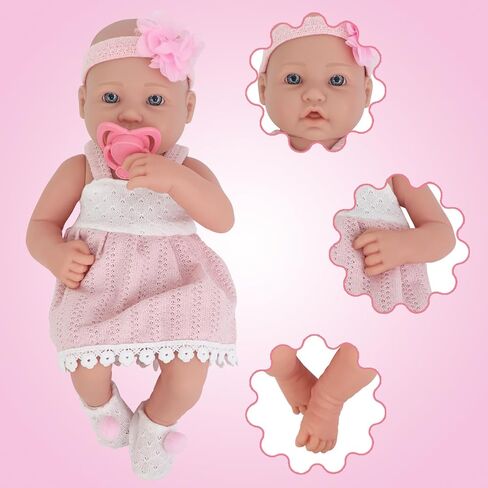 UNICORN ELEMENT 14 Inch Baby Doll with Accessories, Reborn 14 inch Baby Dolls Clothes Included Feeding Bottles, Diapers, Pacifier, Best Gift for Ages 3+ in Saudi Arabia