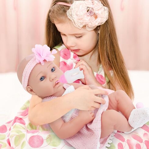 UNICORN ELEMENT 14 Inch Baby Doll with Accessories, Reborn 14 inch Baby Dolls Clothes Included Feeding Bottles, Diapers, Pacifier, Best Gift for Ages 3+ in Saudi Arabia