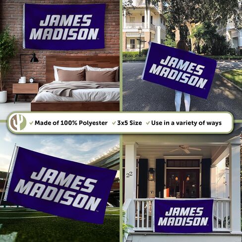Desert Cactus James Madison University Flag - 3 x 5 Feet Dukes JMU Banner, Indoor/Outdoor Durable Fabric Display (Style J) in Saudi Arabia