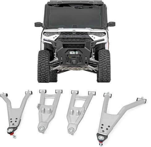 Rough Country UTV High Clearance FWD Offset A-Arms for Polaris Ranger XP 1000 - Forged Aluminum Control Arms, 2" Forward Offset, Silver in Saudi Arabia