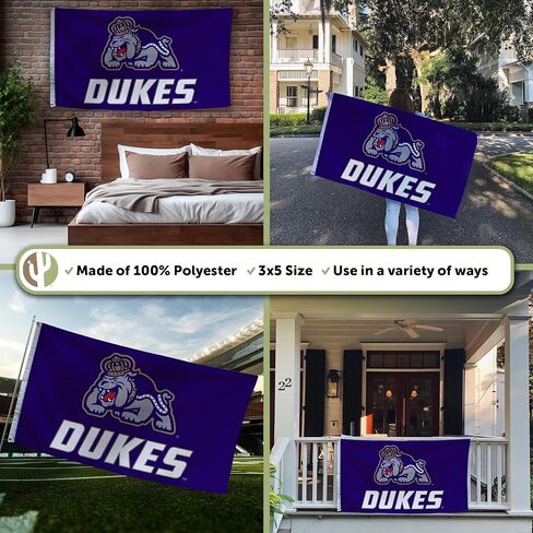 Desert Cactus James Madison University Flag - 3 x 5 Feet Dukes JMU Banner, Indoor/Outdoor Durable Fabric Display (Style G) in Saudi Arabia