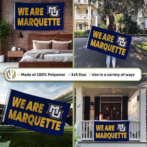 Desert Cactus Marquette University Flag - 3 x 5 Feet Golden Eagles MU Banner, Indoor/Outdoor Durable Fabric Display (Style G) in Saudi Arabia