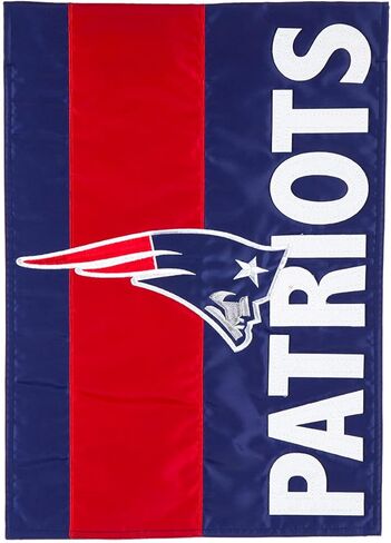 Team Sports America NFL New England Patriots Embroidered Logo Applique Garden Flag, 12.5 x 18 inches Indoor Outdoor Double Sided Decor for Football Fans in Saudi Arabia