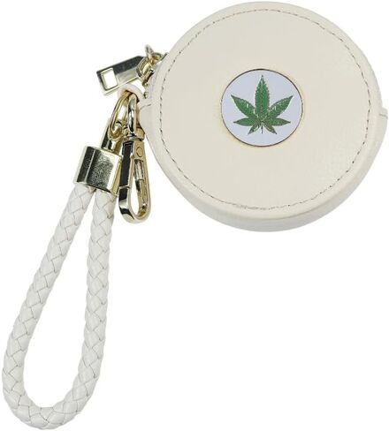 Beige PU Leather Coin Purse with Woven Strap, Metal Enamel Mark, Golden Clasp and Zipper Accessory, Small Change Pouch Wallet,Coin Organizer, Change Holder for Women（American Flag Charm) in Kuwait