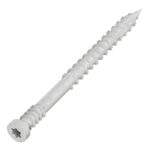 Simpson Strong-Tie FT07200R100W Finish Trim Screw — #7 x 2 in. T10, Trim-Head, Quik Guard, White (100-Qty) in Saudi Arabia