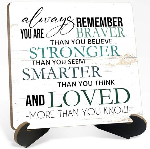 Motivational Desk Decor, Little Reminders Wooden Plaque Sign with Holder Stand 3.9x3.9 INCH, Daily Reminder Plaque, Office Shelf Display in Kuwait