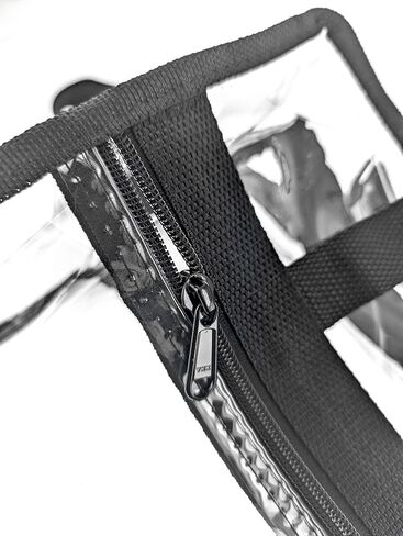 SE Clear PVC Event Bag with Handles and Shoulder Strap, 30x30x15cm, 3mm Thickness, Side Zipper Pocket, and Durable YKK Zipper - BG-ST3015-BK in Saudi Arabia