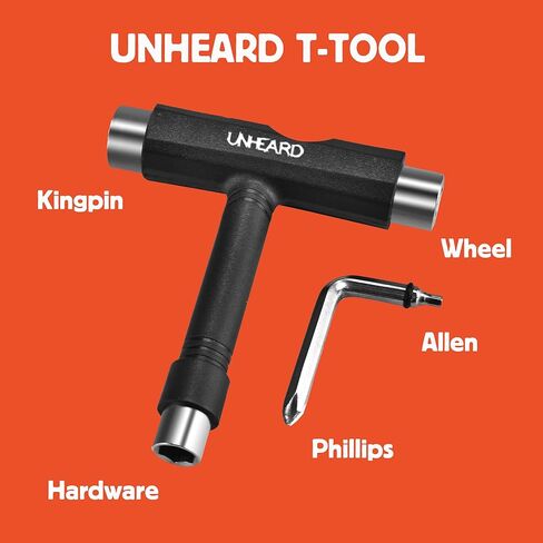 Tail Devil Skateboard Spark Plate + Skate T-Tool – Skateboard Tail Protector & Repair Tool Kit for Tricks, Sparks & Maintenance – Universal Fit for Skateboards, Longboards & Cruisers in Saudi Arabia