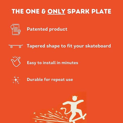 Tail Devil Skateboard Spark Plate + Skate T-Tool – Skateboard Tail Protector & Repair Tool Kit for Tricks, Sparks & Maintenance – Universal Fit for Skateboards, Longboards & Cruisers in Saudi Arabia