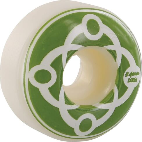 Satori Movement Big Link White/Green Skateboard Wheels - 54mm 101a (Set of 4) in Saudi Arabia