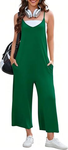 MAKABO Summer Floral Jumpsuits for Women, 2025 Casual Boho Rompers with Pockets, Beach Vacation Fashion Beach Outfits in Kuwait