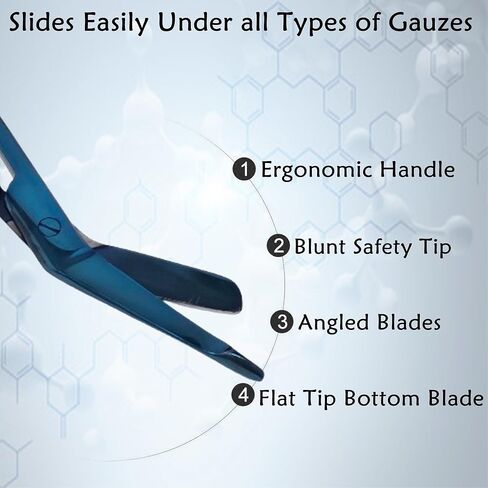 Vet Tech Gift Left-Handed Bandage Scissors – Colorful 5.5" Stainless Steel Nursing Scissors, Perfect for Nurse Week, Veterinarian Technician Appreciation Week,Trainees & Paramedics (Blue) in Saudi Arabia