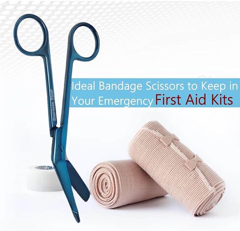 Vet Tech Gift Left-Handed Bandage Scissors – Colorful 5.5" Stainless Steel Nursing Scissors, Perfect for Nurse Week, Veterinarian Technician Appreciation Week,Trainees & Paramedics (Blue) in Saudi Arabia