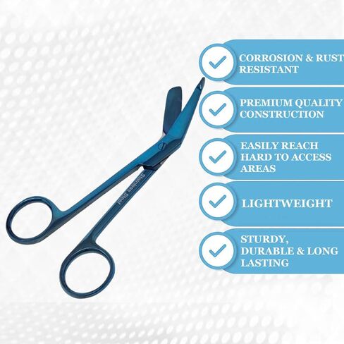 Vet Tech Gift Left-Handed Bandage Scissors – Colorful 5.5" Stainless Steel Nursing Scissors, Perfect for Nurse Week, Veterinarian Technician Appreciation Week,Trainees & Paramedics (Blue) in Saudi Arabia