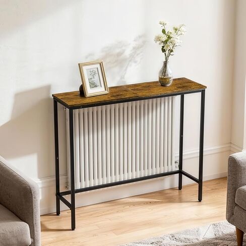 رف الرادياتير، رف غطاء الرادياتير العلوي، أرفف عاكسة للحرارة الخشبية باللون البني والأسود الريفي، يحسن دوران الهواء الدافئ، ويحمي الجدار ويضيف مساحة تخزين، سهل التركيب (9.5 × 29.5 × 29.5 بوصة) in Kuwait