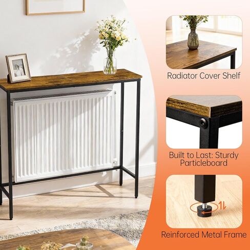 رف الرادياتير، رف غطاء الرادياتير العلوي، أرفف عاكسة للحرارة الخشبية باللون البني والأسود الريفي، يحسن دوران الهواء الدافئ، ويحمي الجدار ويضيف مساحة تخزين، سهل التركيب (9.5 × 29.5 × 29.5 بوصة) in Kuwait